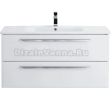 Тумба с раковиной Cezares Eco Cer 80, bianco lucido, ручки хром