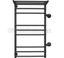 Полотенцесушитель водяной EWRIKA Сафо ИДЗ 100х50, черный, с полкой, с боковым подключением 50 справа