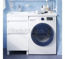 Тумба с раковиной IDDIS Optima Home R, 110, 2 ящика, под стиральную машину