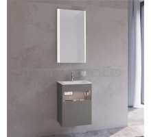 Мебель для ванной Keuco Stageline 32822 46 см, L, с подсветкой, розеткой и точкой зарядки USB и USB-C, инокс матовый