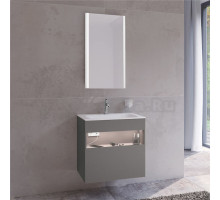 Мебель для ванной Keuco Stageline 32852 65 см, с подсветкой, розеткой и точкой зарядки USB и USB-C, инокс матовый