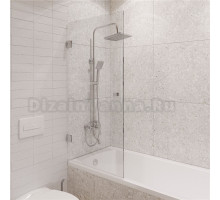 Шторка на ванну STWORKI Ольборг распашная, 70х140, профиль хром глянцевый, прозрачное стекло