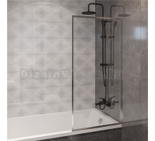 Шторка на ванну STWORKI Карлстад неподвижная, 70х140, профиль хром глянцевый, прозрачное стекло
