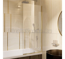 Шторка на ванну DIWO Анапа неподвижная, 70х140, профиль золото, прозрачное стекло