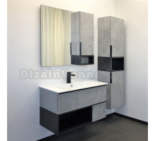 Мебель для ванной Comforty Франкфурт 90 бетон светлый, белая раковина