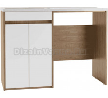 Тумба с раковиной Домино Domino L, 120, дуб вотан, белая, под стиральную машину