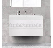 Тумба с раковиной Cezares Molveno 46 100 bianco ghiaccio, с раковиной Cezares CZR-MIL-100-LVB