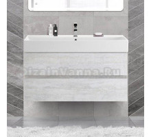 Тумба с раковиной Cezares Molveno 46 100 legno bianco, с раковиной Cezares CZR-MIL-100-LVB