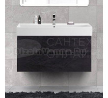 Тумба с раковиной Cezares Molveno 46 100 nero, с раковиной Cezares CZR-MIL-100-LVB