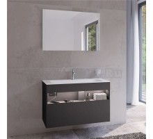 Мебель для ванной Keuco Stageline 32872 100 см, с подсветкой, розеткой и точкой зарядки USB и USB-C, вулканит