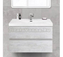 Тумба с раковиной Cezares Molveno 46 80 legno bianco, с раковиной Cezares CZR-MIL-80-LVB