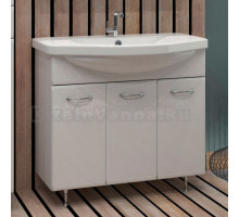 Тумба с раковиной Stella Polar Концепт 90 с бельевой корзиной