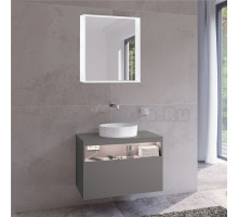 Мебель для ванной Keuco Stageline 32863 80 см, с подсветкой, розеткой и точкой зарядки USB и USB-C, инокс матовый