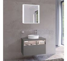 Мебель для ванной Keuco Stageline 32865 80 см, с подсветкой, розеткой и точкой зарядки USB и USB-C, инокс матовый