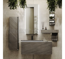 Мебель для ванной Jorno Incline 110, с подсветкой, подвесная, бетон
