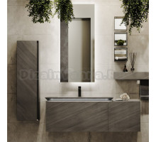 Мебель для ванной Jorno Incline 140, с подсветкой, подвесная, бетон