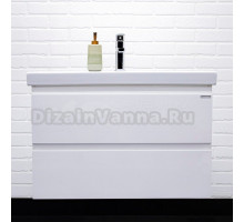 Тумба с раковиной Домино Graffo 80, белая глянцевая