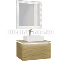 Мебель для ванной Jorno Karat 80, с подсветкой, светлый бук