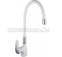 Смеситель для кухни Frap F4453-03 с гибким изливом, белый