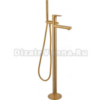 Напольный смеситель для ванны с душем Remer Infinity I08BG золотой брашированный, С ВНУТРЕННЕЙ ЧАСТЬЮ