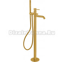 Напольный смеситель для ванны с душем Remer X Style X08 С ВНУТРЕННЕЙ ЧАСТЬЮ, золото брашированное