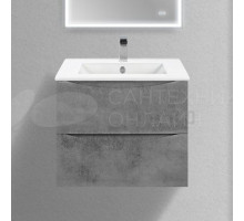 Тумба с раковиной Vincea Mia Slim 60, 2 ящика, бетон