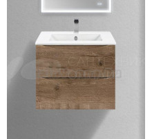 Тумба с раковиной Vincea Mia Slim 60, 2 ящика, дуб винтаж