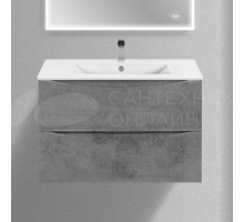 Тумба с раковиной Vincea Mia Slim 80, 2 ящика, бетон