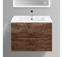 Тумба с раковиной Vincea Mia Slim 70, 2 ящика, темное дерево
