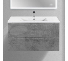 Тумба с раковиной Vincea Mia Slim 90, 2 ящика, бетон
