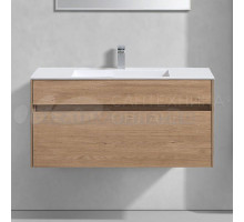 Тумба с раковиной Vincea Chiara 100, натуральный дуб, с белой раковиной