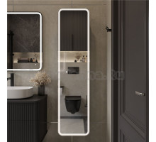 Шкаф-пенал с зеркалом STWORKI Ольборг МВК181 45, с подсветкой, антрацит