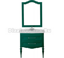Мебель для ванной ValenHouse Эстетика 80, зеленая, подвесная, ручки хром, раковина Модерн