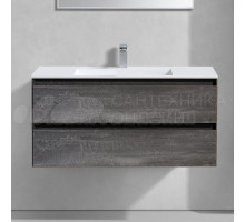 Тумба с раковиной Vincea Luka 100, 2 ящика, камень, с белой раковиной
