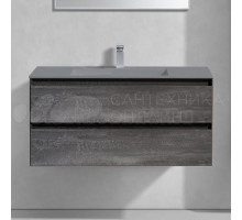 Тумба с раковиной Vincea Luka 100, 2 ящика, камень, с серой раковиной