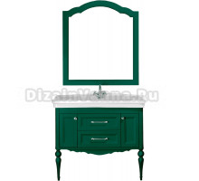 Мебель для ванной ValenHouse Эстетика 100, зеленая, подвесная, ручки хром, раковина Модерн