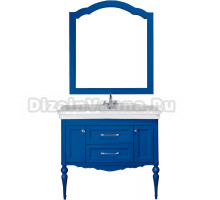 Мебель для ванной ValenHouse Эстетика 100, синяя, подвесная, ручки хром, раковина Модерн