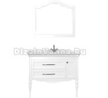 Мебель для ванной ValenHouse Эстетика 105 АС 100, белая, подвесная, ручки хром, раковина Модерн