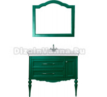 Мебель для ванной ValenHouse Эстетика 105 АС 100, зеленая, подвесная, ручки хром, раковина Модерн