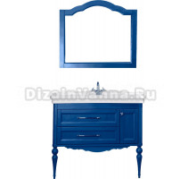 Мебель для ванной ValenHouse Эстетика 105 АС 100, синяя, подвесная, ручки хром, раковина Модерн