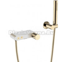 Смеситель для ванны с душем Boheme Stick 123-WG white diamond gold