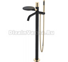 Напольный смеситель для ванны с душем Boheme Stick 129-BG black diamond gold