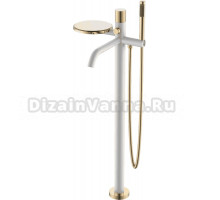 Напольный смеситель для ванны с душем Boheme Stick 129-WG.2 white touch gold
