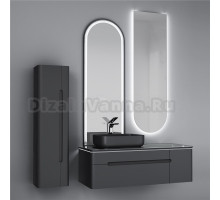 Мебель для ванной Jorno Shine 120, с подсветкой, с МФУ, антрацит