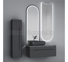 Мебель для ванной Jorno Shine 100, с подсветкой, с МФУ, антрацит