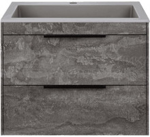 Тумба с раковиной Vincea Chiara 2D 60, 2 ящика, камень, с серой раковиной