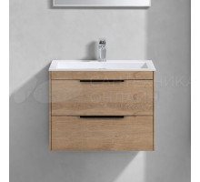 Тумба с раковиной Vincea Chiara 2D 60, 2 ящика, натуральный дуб, с белой раковиной