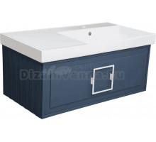 Тумба с раковиной La Fenice Cubo 90 R, синяя