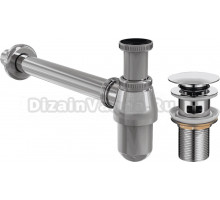 Комплект донный клапан для раковины Allen Brau Priority Round 5.31023-00 с переливом, хром и сифоном для раковины AlcaPlast A431