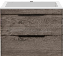 Тумба с раковиной Vincea Chiara 2D 60, 2 ящика, темный дуб, с белой раковиной